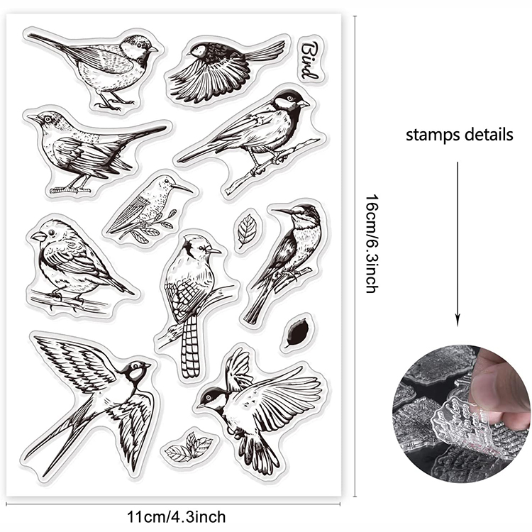 8CP77 Realistic Birds TPR for Card Making Decoration Clear Stamps Featured Image