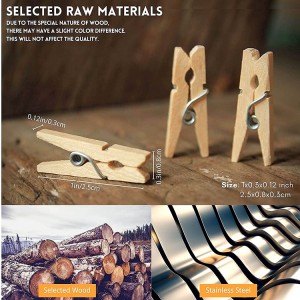 Sino nature wood clothespin printed pegs wooden clip wall decorative art party supplies clothes pegs