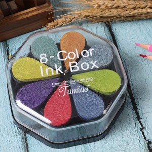 8 color petal pearlescent pigment ink pad for paper crafting