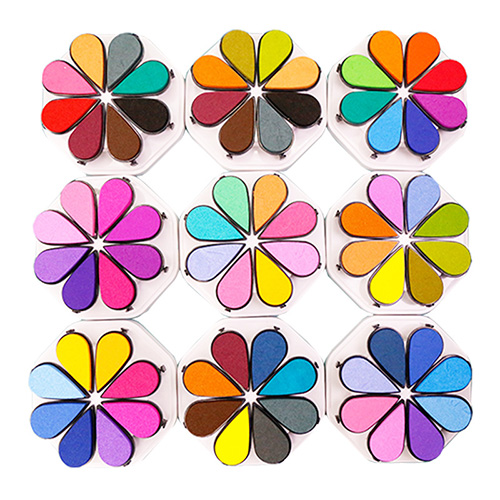 High quality 8 color petals water-based pigment ink pad for stamping Featured Image
