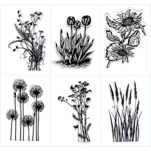 8CP79 Silicone rau Daim Npav Ua thiab DIY Scrapbooking Clear Stamps