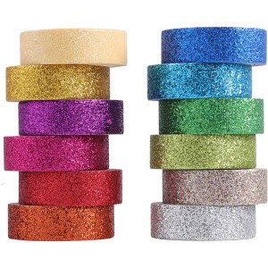 AWT002 DIY Glitter Washi Tape Set for Art, Scrapbook Tape, Decor & Crafts