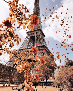 Couleur automne silencieux à Paris tour Eiffel paysage design peinture à la main par numéros pour la décoration