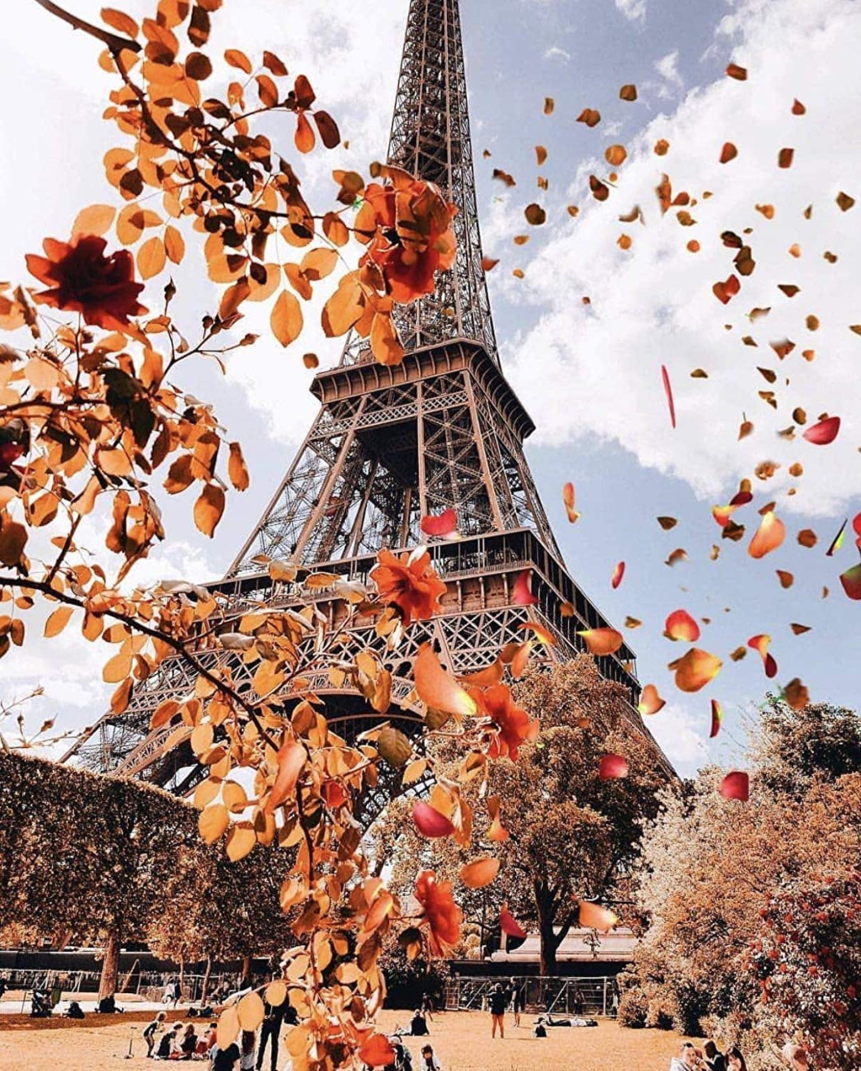 Buy Discount Large Paint By Numbers Factories –  Color Silent Autumn in Paris Eiffel Tower landscape design DIY painting by numbers for decoration – JS Crafts