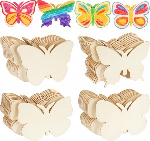 Oavslutad Blank Wood Butterfly Shape