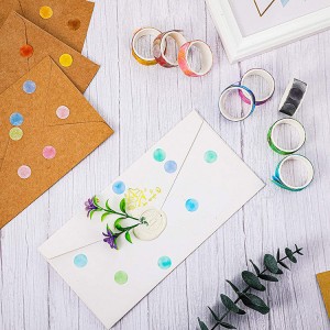 AWT005 Cintas Washi con puntos de caramelo de frutas, 800 puntos, adhesivos circulares de cinta Washi para escribir, planificador de diarios decorativos DIY, álbum de recortes