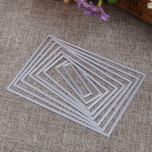 ACD02-8pcs Stitched Rectangle Frame Metal Die Cuts