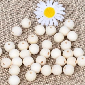 Perles en bois naturel inachevé, rondes, amples, perles d'espacement en bois pour la fabrication artisanale de décorations et de bricolage