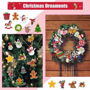 Sino Christmas Crafts Jahit tombol hiasan kaos kaki Natal sing lucu kanggo kerajinan DIY