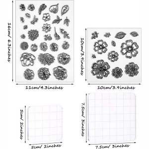 8CP73 Série de flores para fazer cartões, decoração, faça você mesmo, selos transparentes