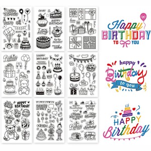 8CP78 Happy Birthday for Card Make Decoration Clear Razítko