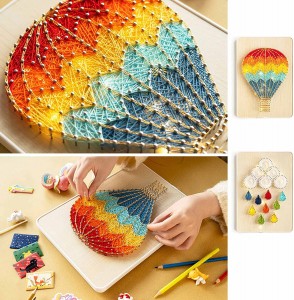 ASR01 Kub Cua Balloon String Art Kit nrog LED Teeb