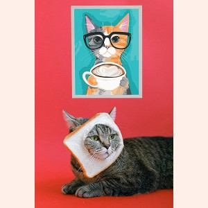 VPBN-004 Sino Crafts- Custom Cute Happy Kitten Pintura zenbakiekin helduentzat, DIY Pintura Digital Kit, markorik gabeko 16 × 20 hazbeteko (40 × 50 cm)