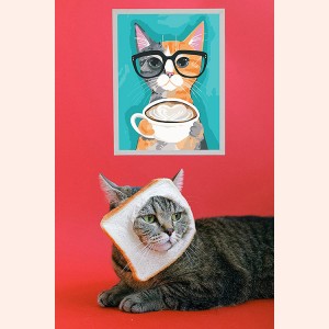 VPBN-004 Sino Crafts- Custom Cute Happy Kitten Xim Los Ntawm Cov Neeg Laus, DIY Digital Painting Kit, frameless 16 × 20 nti (40 × 50 cm)