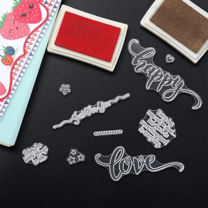 8CP63 Greeting Words Pattern DIY Scrapbooking Clear Stamp