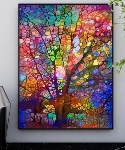 Color tree of Life drawing landscape design DIY painting by numbers for decoration