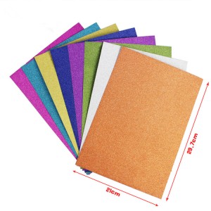 Anpassade flerfärgade glitterpappersark glitterkort för klippbok