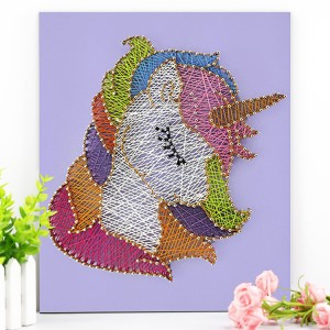 JNSR-3 Wholesale DIY unicorn design diy string art kit with frame