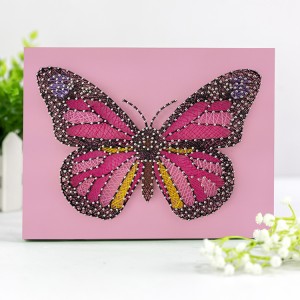 JNSR-2 Wholesale customized home decoration wall art butterfly string art kit