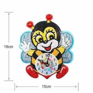 DIY 5D diamond cross stitch bee clock for home decoration
