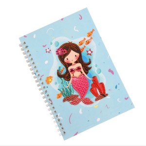 DIY Mermaid Prentað 5D Diamond Painting Notebook Kit fyrir gjöf