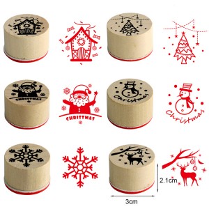 DIY christmas wood rubber stamps scrapbooking xmas party decoration