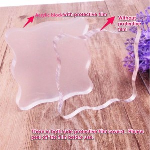 Διαφανές ακρυλικό μπλοκ για σφράγιση με καμπυλωτό μαξιλαράκι σφραγίδας DIY