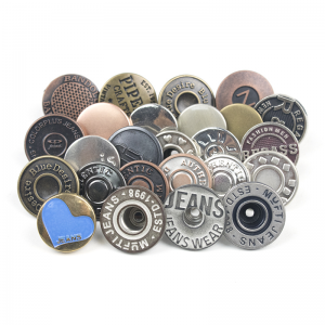 High quality customize logo alloy 18mm metal different types of jeans button for clothing