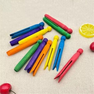 ACP0803 Colored Wood Round Pegs Doll para sa DIY Creative Hobbies