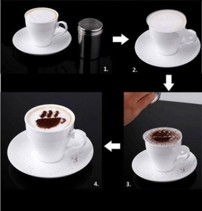 Material PP Café Latte Garland Molde Estêncil de Café