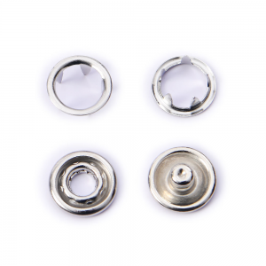 Lag luam wholesale Custom 15mm Hlau Nyiaj Snap Ntiv Nplhaib Hollow Snap Button rau Jackets