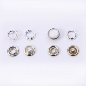 Lag luam wholesale Custom 15mm Hlau Nyiaj Snap Ntiv Nplhaib Hollow Snap Button rau Jackets