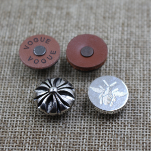 Bouton de jeans en alliage métallique de 18mm avec logo personnalisé de haute qualité, différents types de boutons pour vêtements