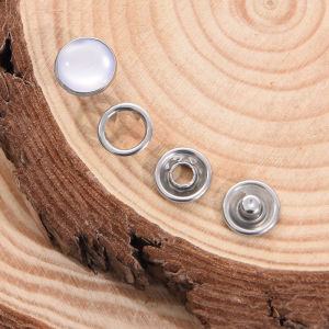 Wholesale Custom 15mm Metal Silver Snap Ring Button Hollow Snap Button bakeng sa Lijeke