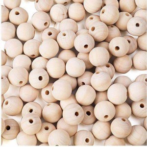 Perles de fusta natural rodones sense acabar per a manualitats