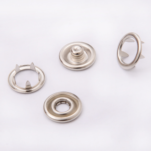 Lag luam wholesale Custom 15mm Hlau Nyiaj Snap Ntiv Nplhaib Hollow Snap Button rau Jackets