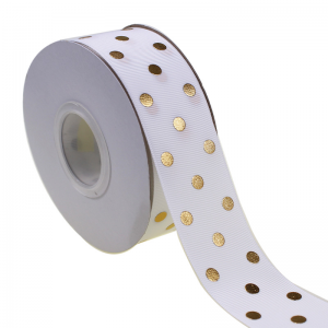 Nastro grosgrain a pois stampati personalizzati da 1,5 pollici 38 mm per fiocchi per capelli/imballaggio di regali