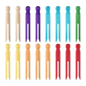 ACP0803 Colored Wood Round Pegs Doll para sa DIY Creative Hobbies