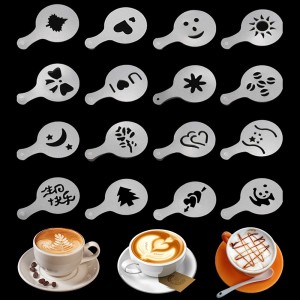 ПҲ моддӣ қаҳва Latte Garland қолаби қаҳва Stencil