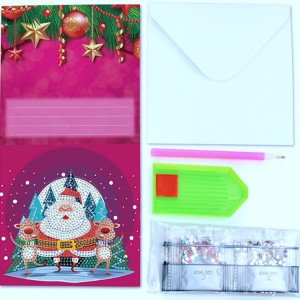 선물을위한 도매 새로운 크리스마스 인사말 카드 DIY 5D 다이아몬드 페인팅
