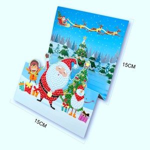 Wholesale christmas greeting cards DIY 5D diamond painting for kids