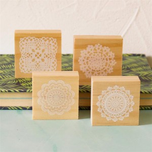 Wood block rubber stamp for scrapbooking cardmaking