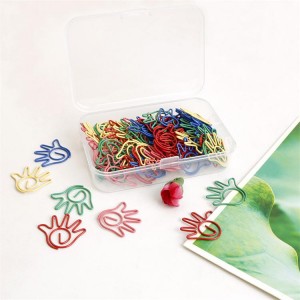 Wholesale lovely palm shape metal paper clip for kids
