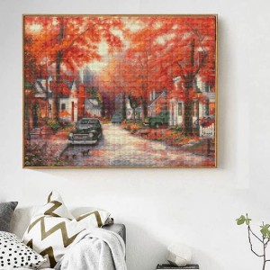 Bộ tranh kim cương BA-021 – Hình phản chiếu toàn bộ mũi khoan hình tròn 15×20 inch trên Bộ dụng cụ nghệ thuật kim cương sống ở nông thôn dành cho người lớn