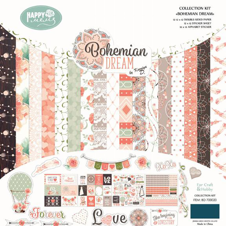 Boho Baby Scrapbook Paper: | 8,5 x 8,5 size | 40 patterned double sided  sheets (20 designs) | Boho Baby Themed Collection | Boho Baby Shower Craft