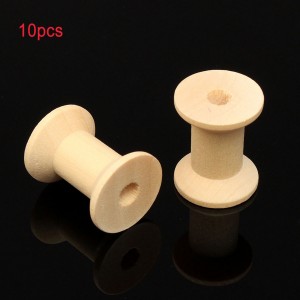 Weaving Bobbins Empty Thread Spool Wooden Craft Spools for Embroidery Thread