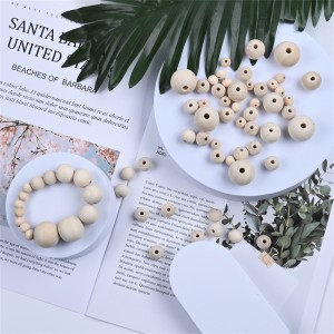 Prirodne okrugle drvene perle za izradu nakita