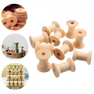 Weaving Bobbins Empty Thread Spool Wooden Craft Spools for Embroidery Thread