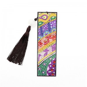 Special-shaped crystal diamond leather embroidery tassel bookmark