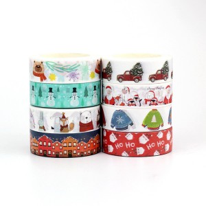 5mm Christmas wholesale custom printed washi tape para sa Scrapbooking Party Decor Art Decor